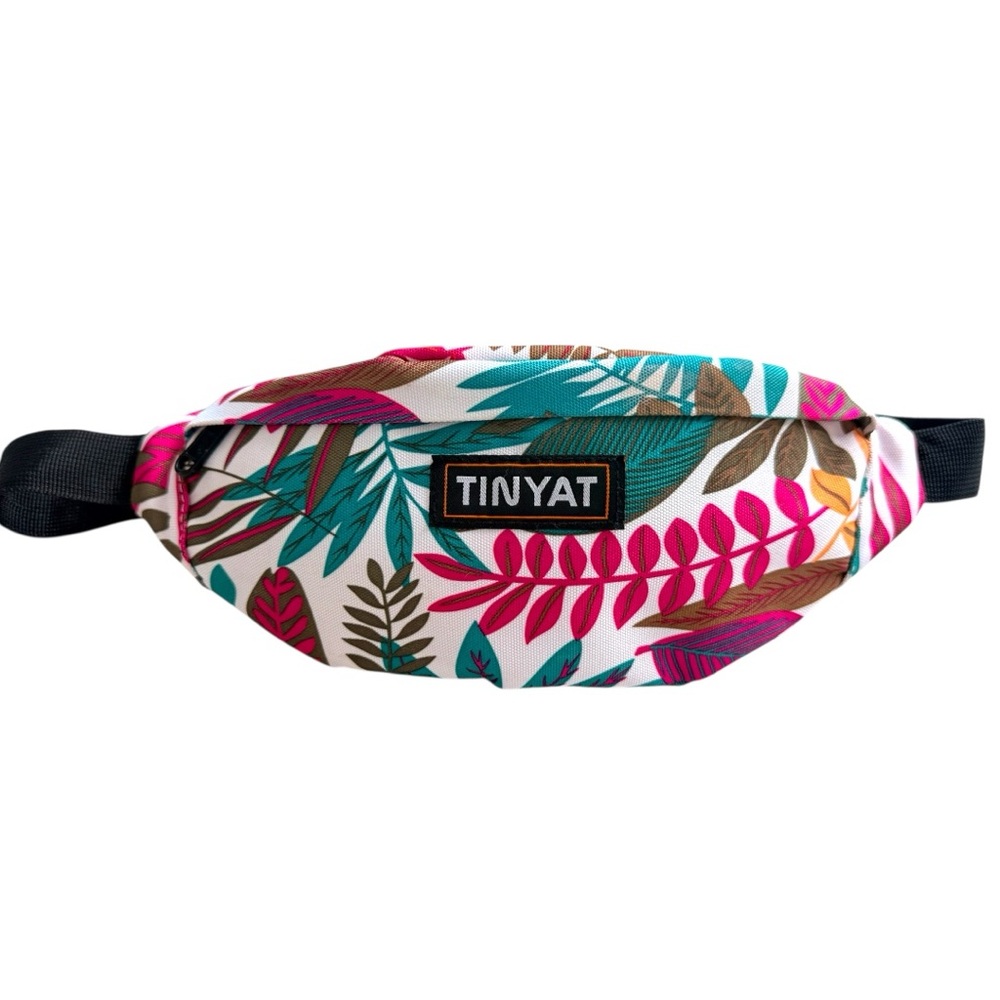 Tinyat Belt Bag Fanny Pack Waist Bag Vibrant Print Leaf Tropical Adjustable